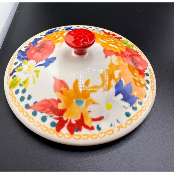 The Pioneer Woman 2.5 Qt Stoneware Casserole Dish w/ Lid Fiona Pattern Red - Picture 9 of 12